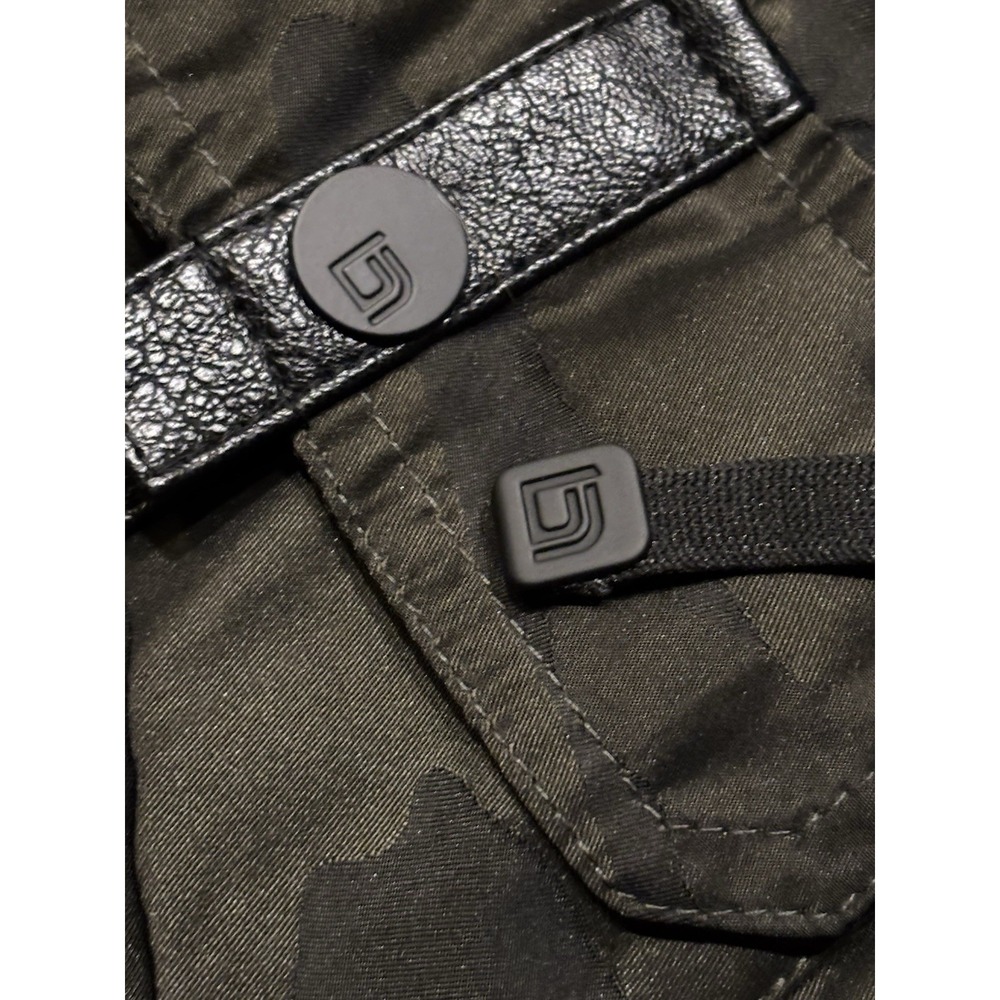 Blanc Noir Camo-Print Hooded Anorak Jacket Large Leather Detail Adjustable Parka - Picture 3 of 7